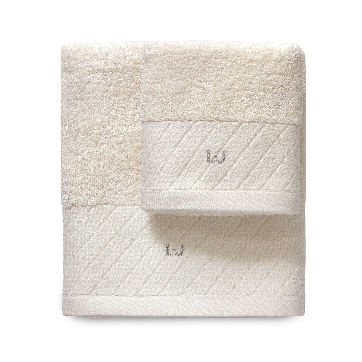 Asciugamani Coppia 1+1 Biancheria Diagonal LB788B Liu Jo Home - evabiancheria